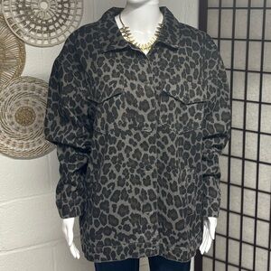 Leopard Print Denim Jacket